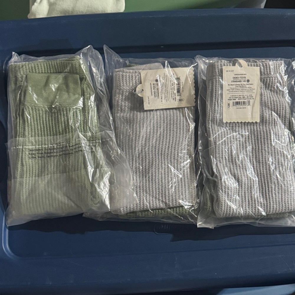 Cloud Island 6PCS of Ribbed Green and Gray Pants for 12months